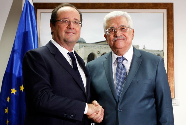 François Hollande avec Mahmoud Abbas