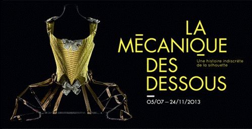 Affiche de l'exposition "La Mécanique des dessous" au Musée des Arts Décoratifs