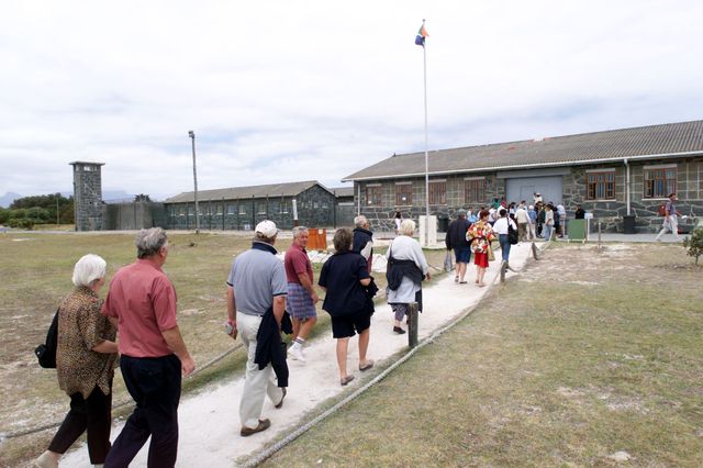 Des touristes à Robben Island