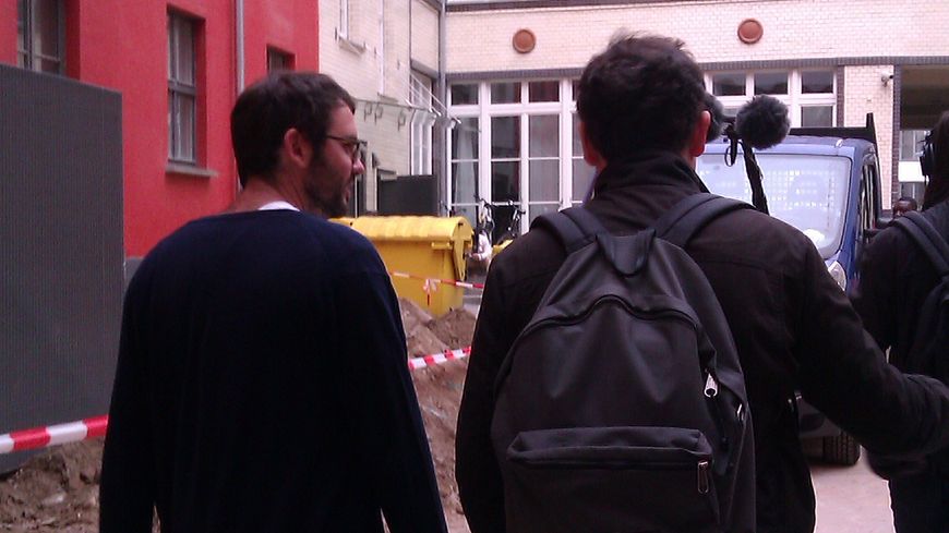 Ben Fawkes & Thomas Baumgartner devant les locaux de SoundCloud