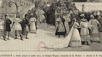 Décors de Lohengrin à l'Eden-Théâtre (crédits : BnF )