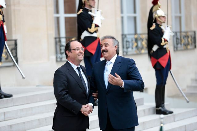 Le Prince Mutaib bin Abdullah al Saud et François Hollande