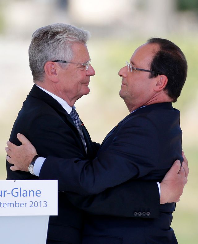 Francois Hollande et le Président allemand Joachim Gauck à Oradour-sur-Glane