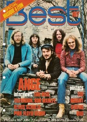 Couverture de la revue Best avec le groupe Ange