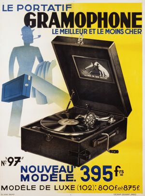 Publicité gramophone portatif