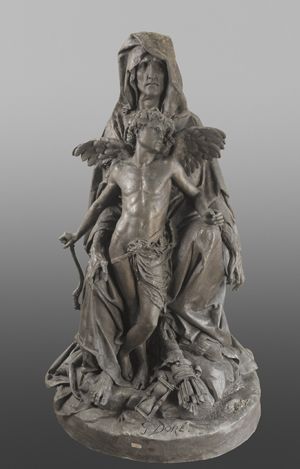 La Parque et l’Amour, 1877 Plâtre patiné, 300 cm (H) x 150 cm (Diam.) Collection particulière