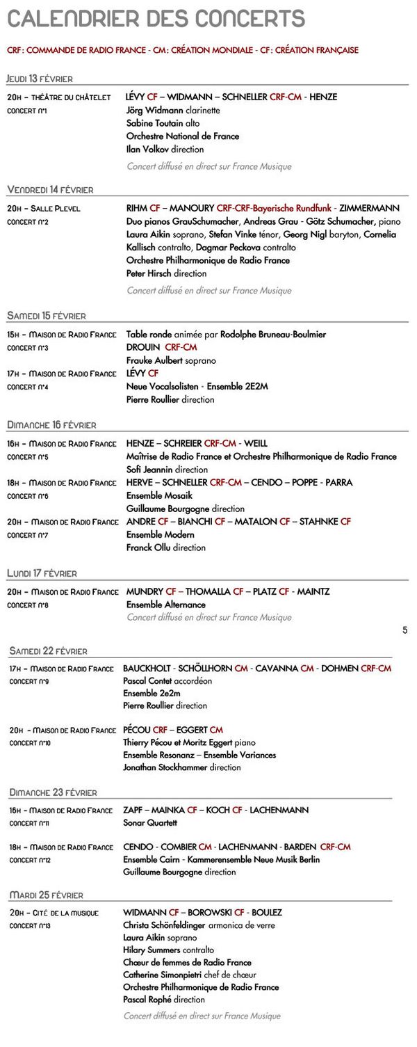 Présences 2014 - Concerts