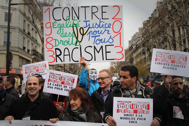 Une manifesUne tation contre le racisme, en 2013