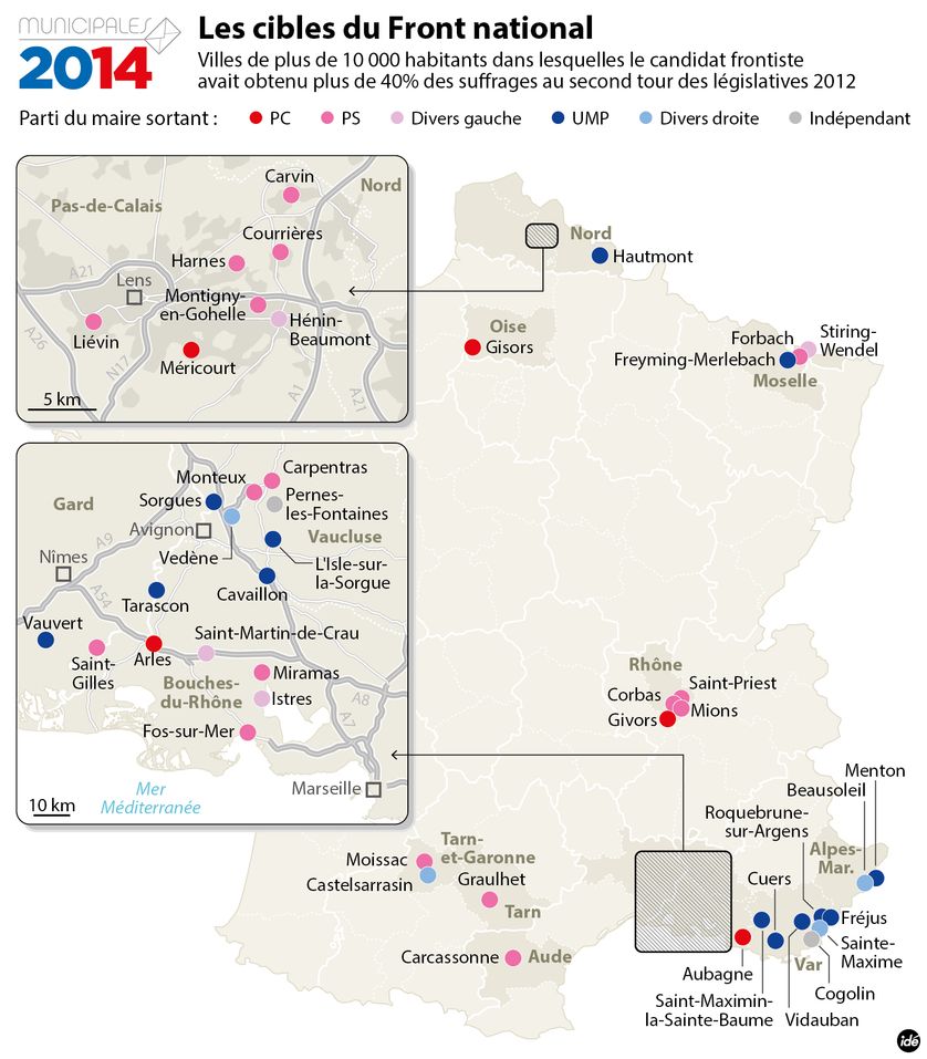 Municipales 2014 : les cibles du Front national