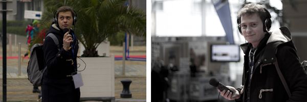 Nicolas Lafitte en reportage (©Guillaume Decalf, Radio France)