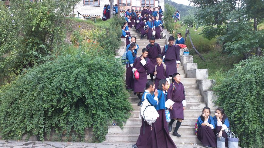 Thimphu, sortie d'école