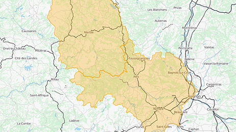 Les départements du Gard et de la Lozère