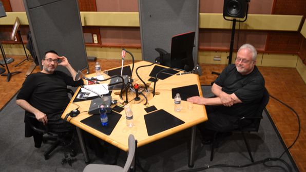 Renaud Machart et William Bolcom au studio 119 de la Maison de Radio France © Flora Sternadel