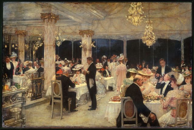 Henri Gervex - Un soir de grand prix au pavillon d’Armenonville, 1905. Huile sur toile, 66 x 98 cm
