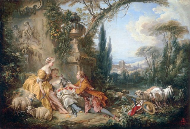 François Boucher, 'Les Charmes de la vie champêtre' | 100 x 146 cm, huile sur toile | Musée du Louvre, Département des Peintures