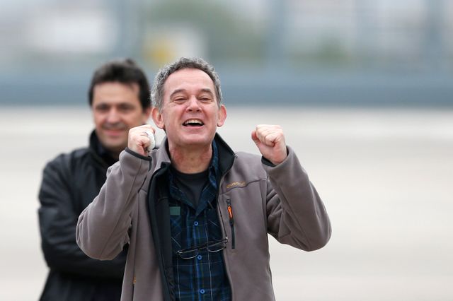 Didier François lors de son arrivée au Bourget