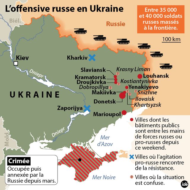 Les séparatistes pro-Russes occupent une dizaine de villes