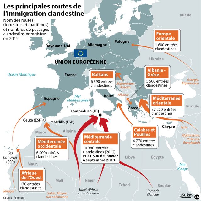 Les routes de l'immigration clandestine