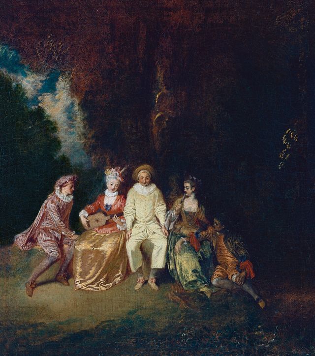 Antoine Watteau, 'Pierrot content' | 35 x 31 cm, huile sur toile | Madrid, Museo Thyssen-Bornemisza