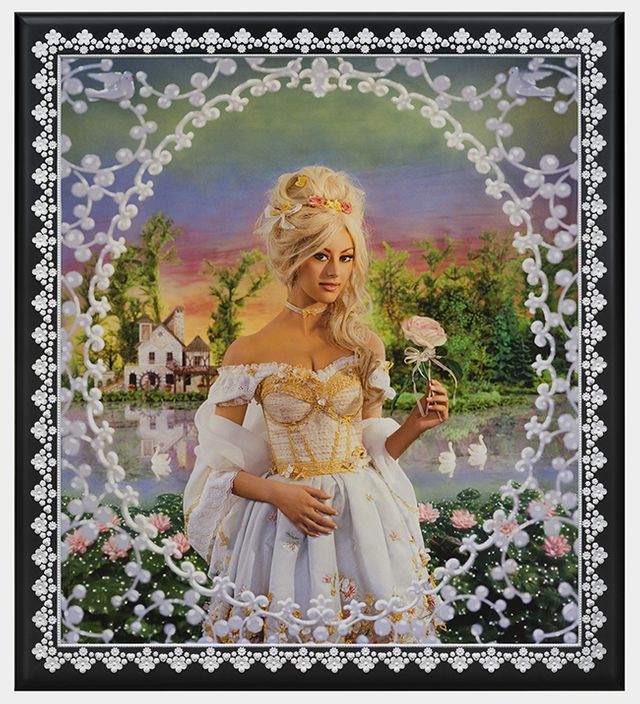 Marie-Antoinette, le hameau de la reine, (modèle : Zahia Dehar), photographie peinte, unique, 2014