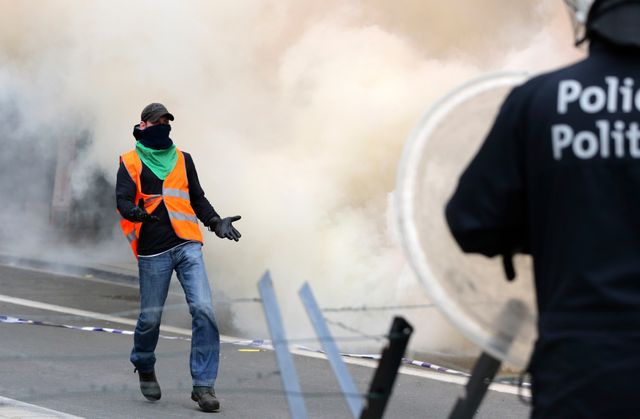 Des échauffourées ont éclaté en marge de la manifestation à Bruxelles