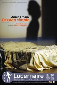 Passion simple d'Annie Ernaux mis en scène par Jeanne Champagne