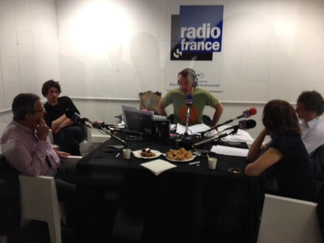 Marc Voinchet et ses invités à Cannes : Michèle Halberstadt, Marc Tessier et Xavier Lardoux