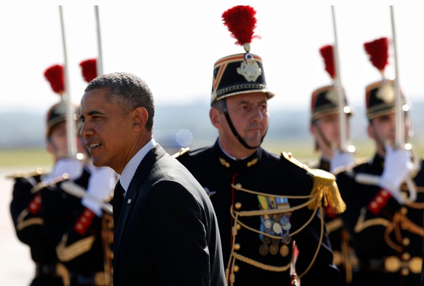 Barack Obama à sa descente d'avion