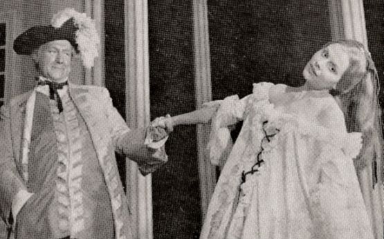 Georges Wilson (Turcaret) et Christiane Minazzoli (La Baronne) en répétition