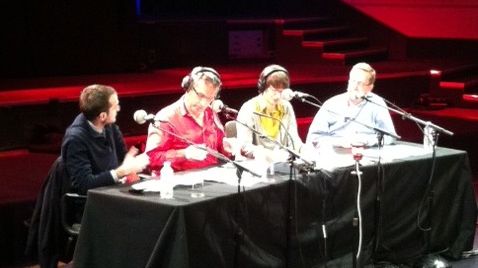 de gauche à droite : Emmanuel Comte, Emmanuel Laurentin, Catherine de Coppet, Pascal Desabres