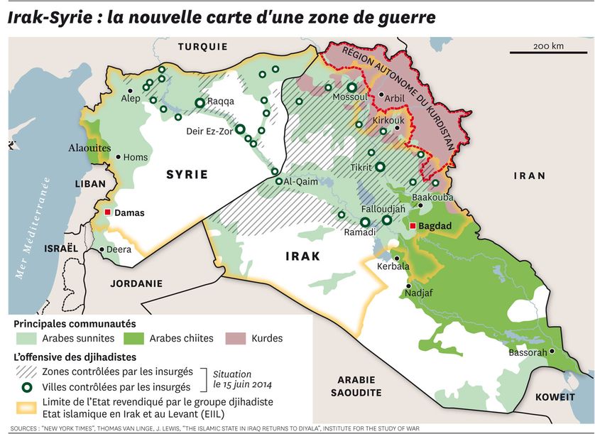 Irak-Syrie : la nouvelle carte d'une zone de guerre