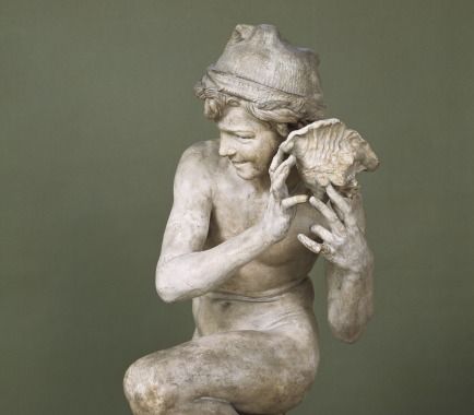 Pêcheur à la coquille, plâtre - Jean-Baptiste Carpeaux