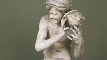 Pêcheur à la coquille, plâtre - Jean-Baptiste Carpeaux