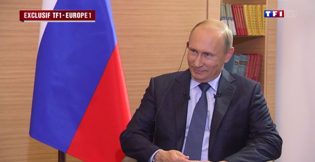 Vladimir Poutine, lors d'un entretien à TF1 et Europe 1 (capture d'écran)