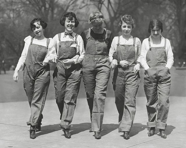 Congressional Secretaries in overalls