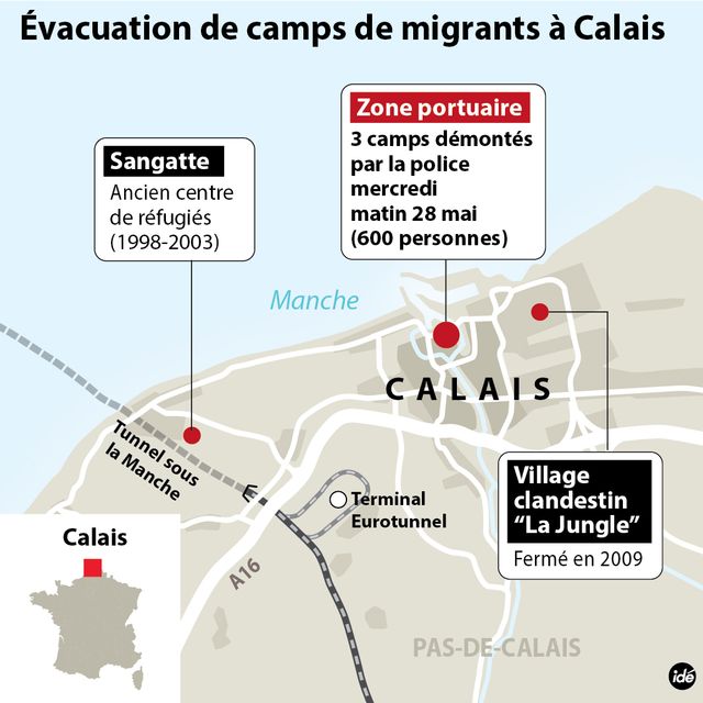 Les camps de migrants à Calais