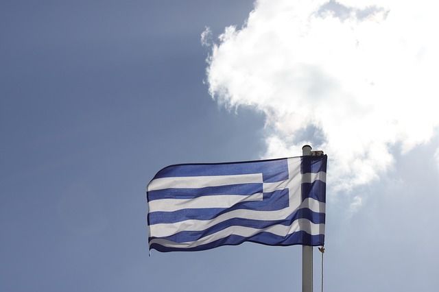 grèce drapeau de vacances voyage