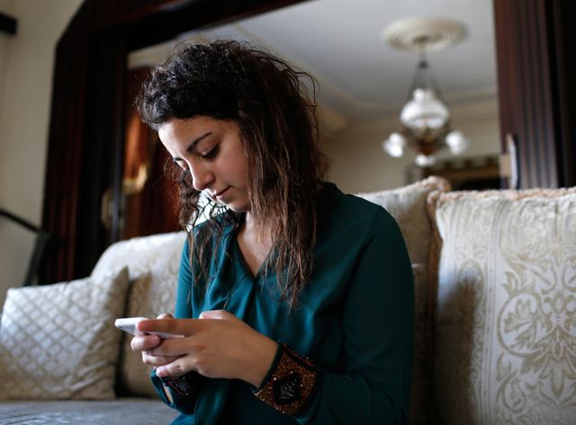 Farah Baker, dans son appartement.