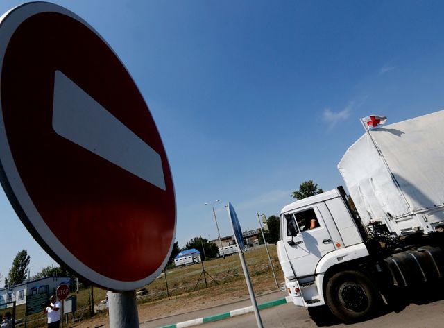 Le convoi humanitaire envoyé par la Russie était stationné depuis une semaine.