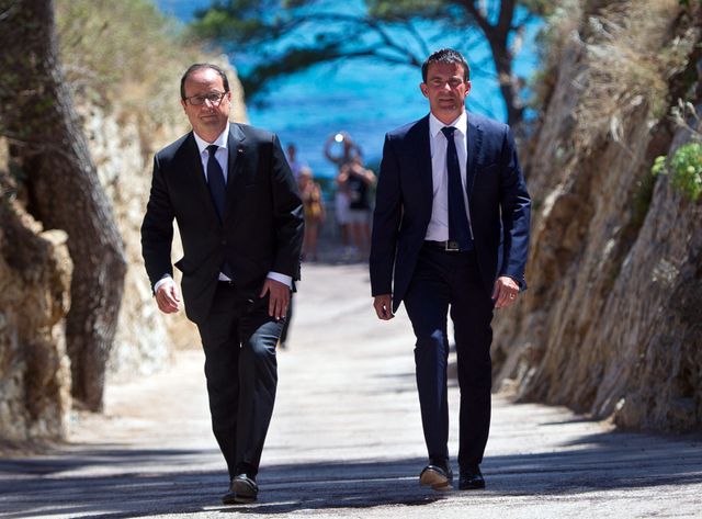 François Hollande et Manuel Valls à Brégançon le 15 août 2014