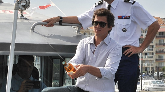 Guillaume Canet et le colonel Ghislain Réty sur la vedette "la Pherousa"
