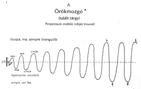 György Kurtag, Jatékok (Volume 1) : "Objet trouvé" - Extrait de la partition, reproduit avec l'aimable autorisation de Editio Musica Budapest