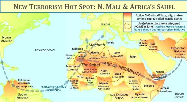 Carte de la drogue et du Jihad