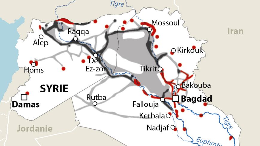 L'Etat islamique en Irak et en Syrie (Les positions mi-septembre)