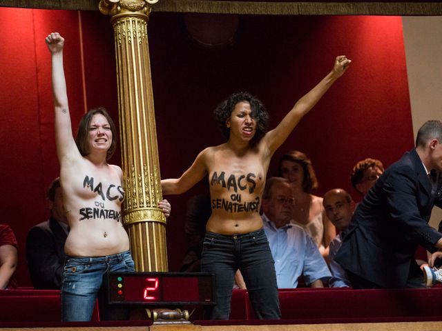 Les Femen agissent dans tous les lieux symboliques comme ici au Sénat