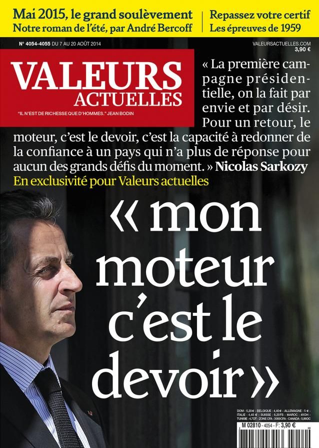 Valeurs actuelles - Une du 07/08/2014