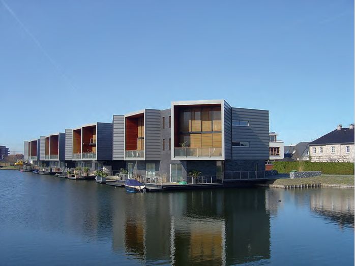 Rotterdam, ensemble de logements dans les nouveaux quartiers nords, Periscoopwoningen, Joke Vos Architecten, 2006.
