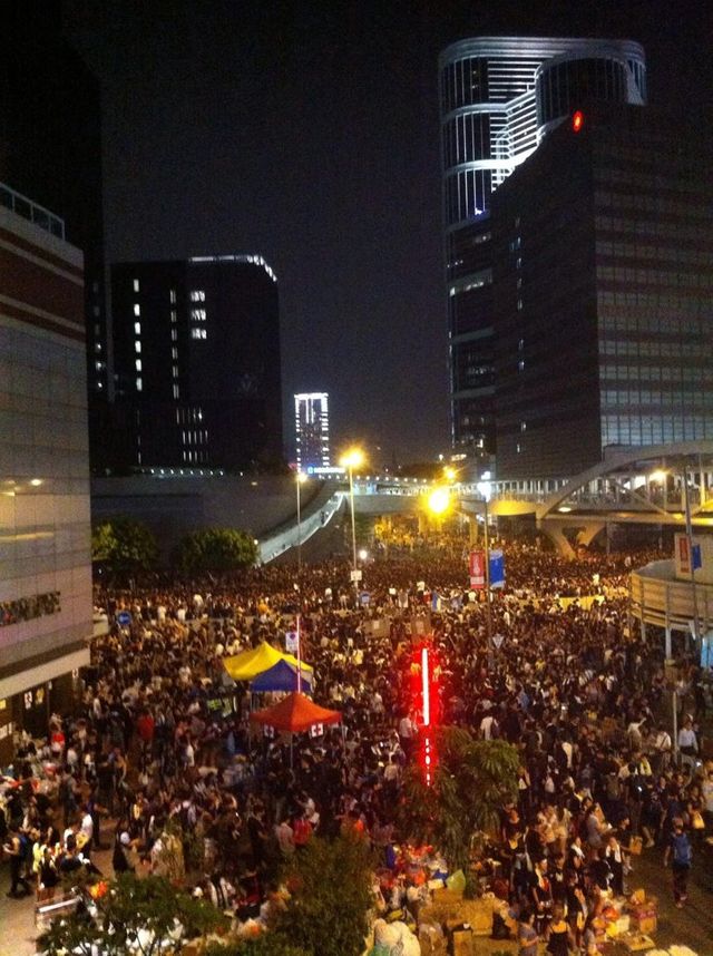 Manifestation dans le quartier de Mongkok