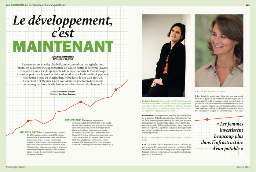 Esther Duflo, page 122 France Culture Papiers n°11
