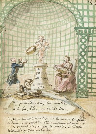Caricature de Louis XV et de Madame de Pompadour - 1758